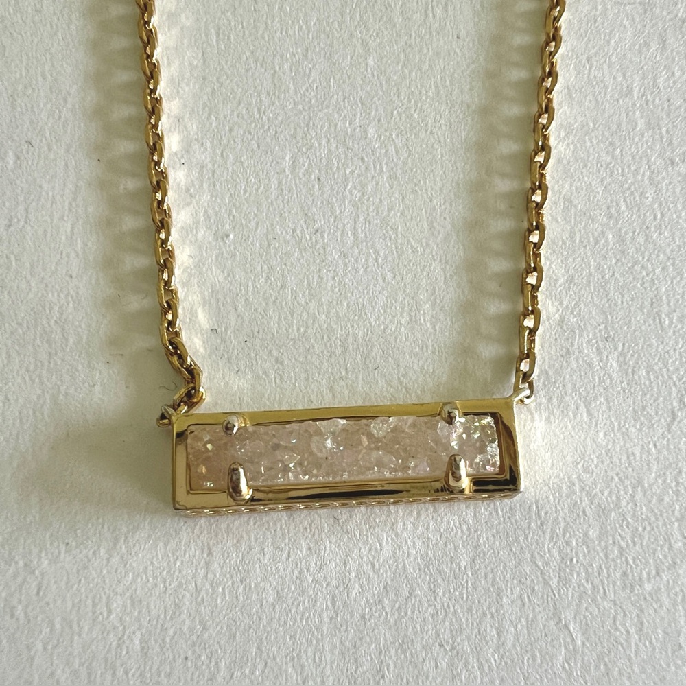 Kendra Scott White Iridescent Drusy Necklace